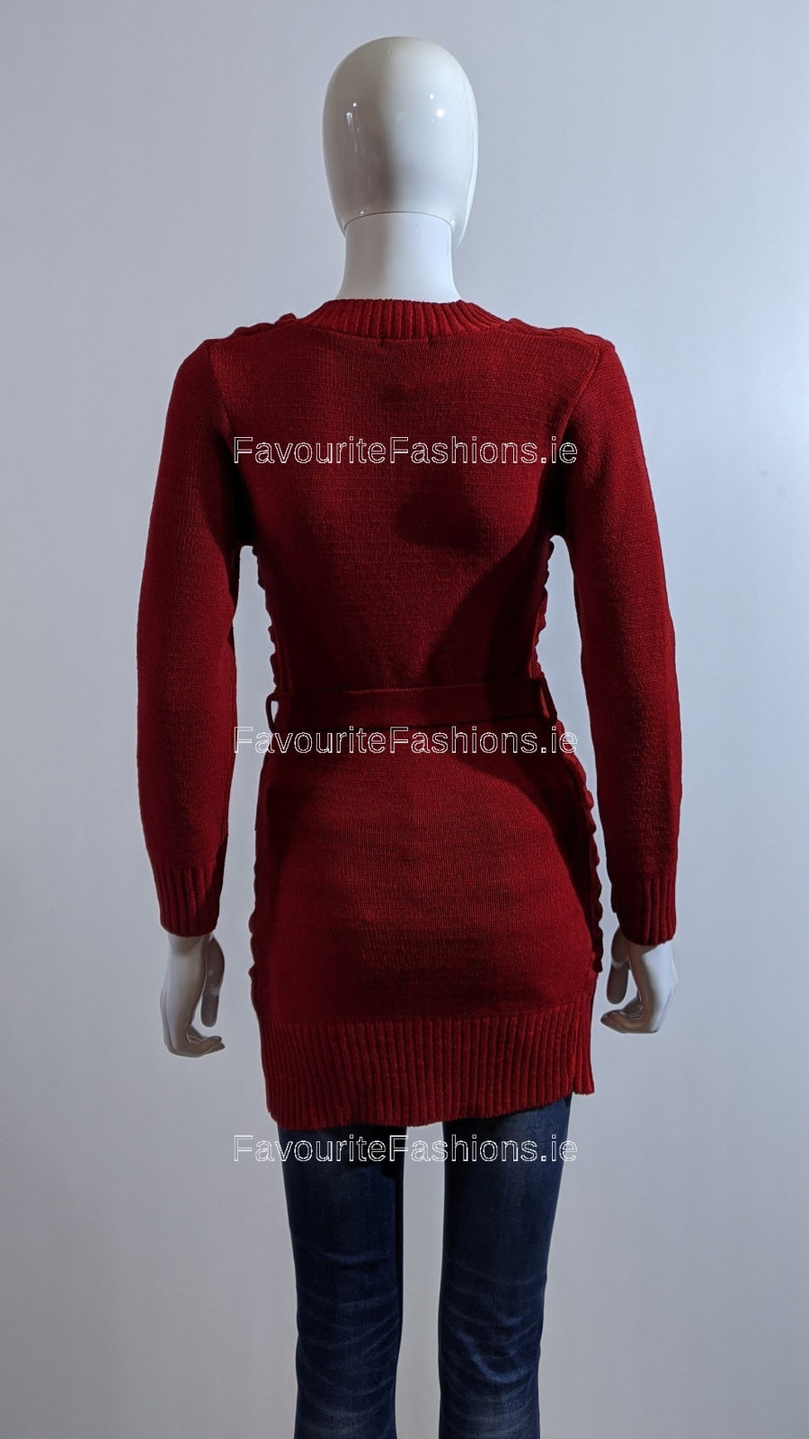 Long red jumper deals