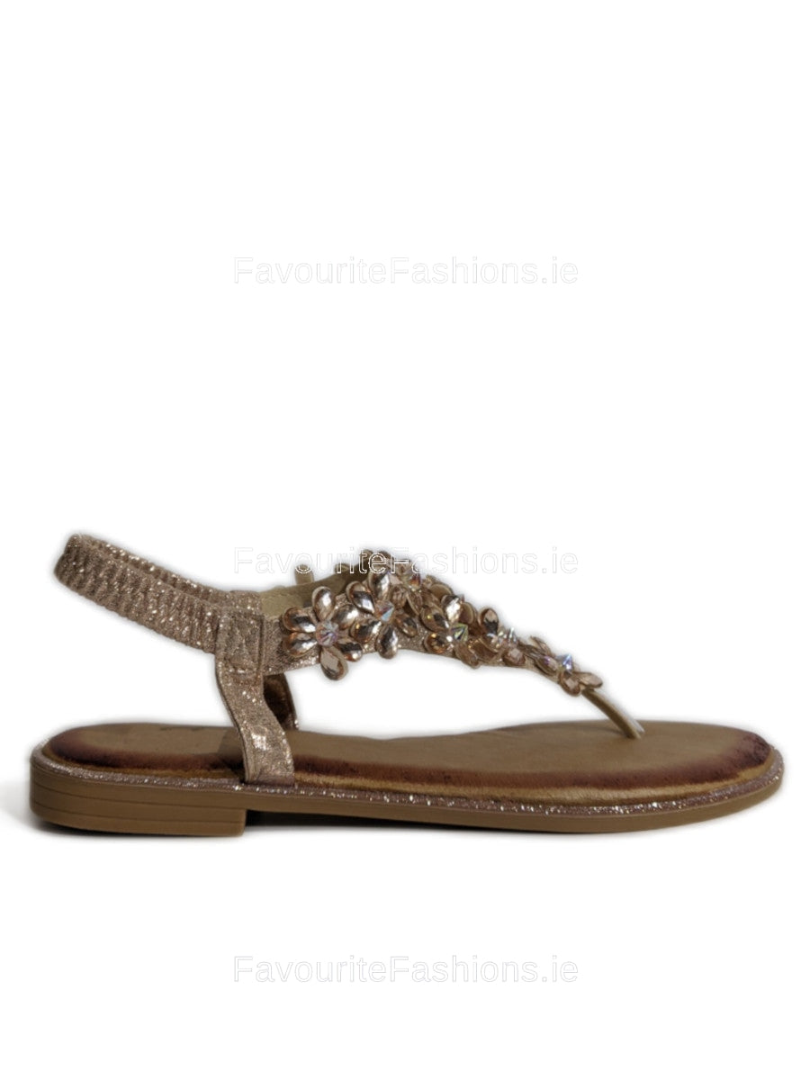 rose gold diamond sandals