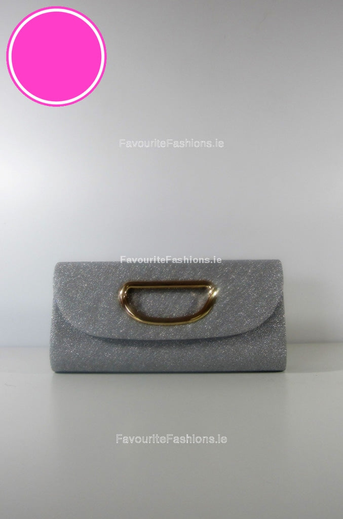 Silver Envelope Clutch Bag