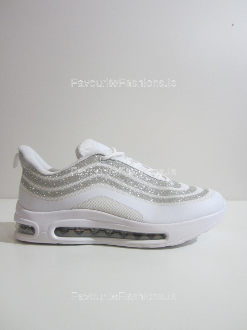 White Clear Sole Sparkle Detail Trainers