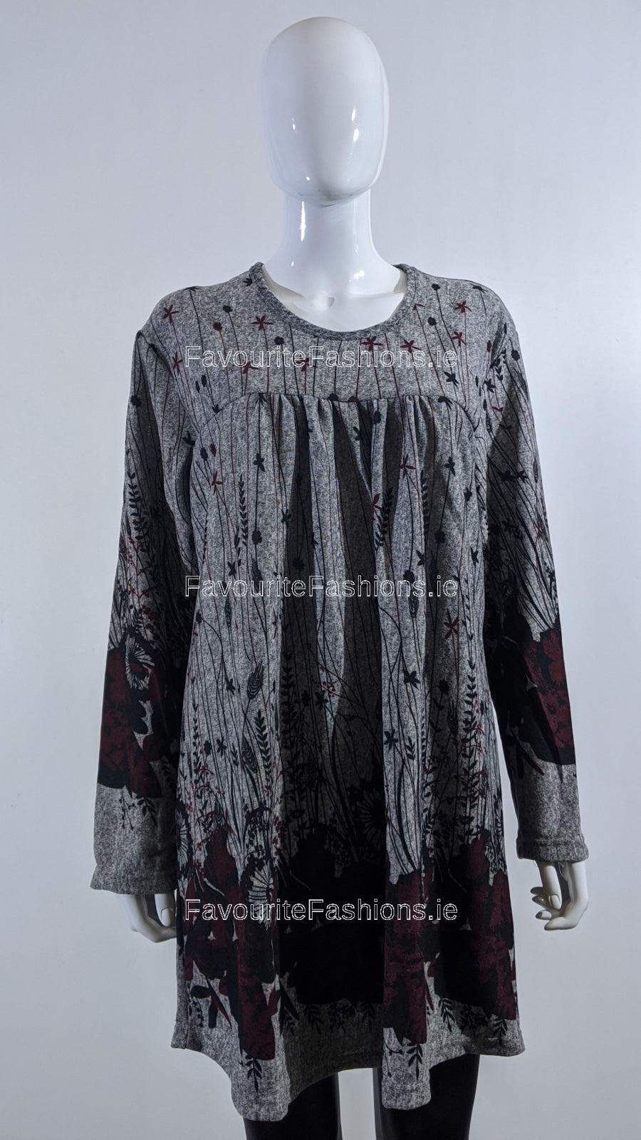 Wine Floral Pattern Soft Touch Top