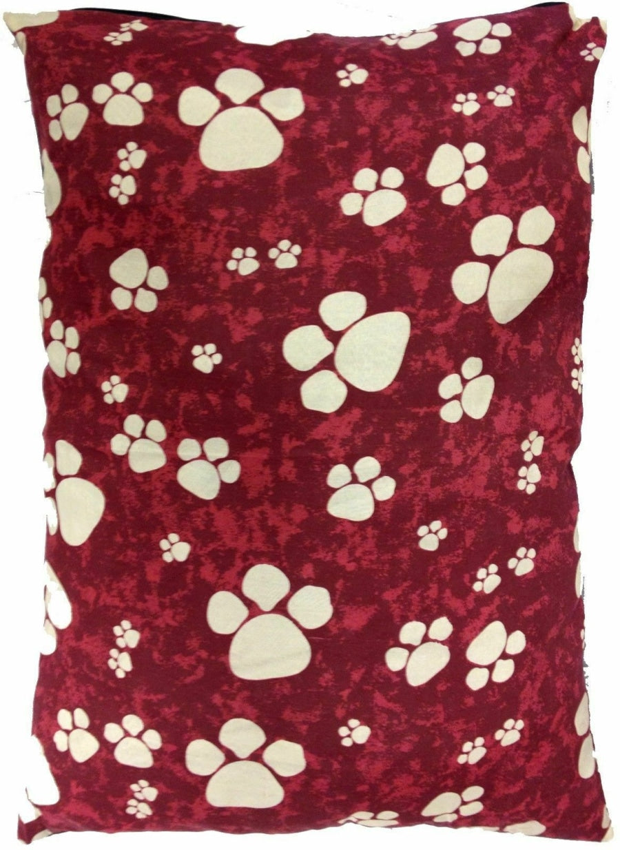Wine Paw Print Dog Pet Bed Cushion