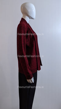 Wine Stripe Twinset Jumper